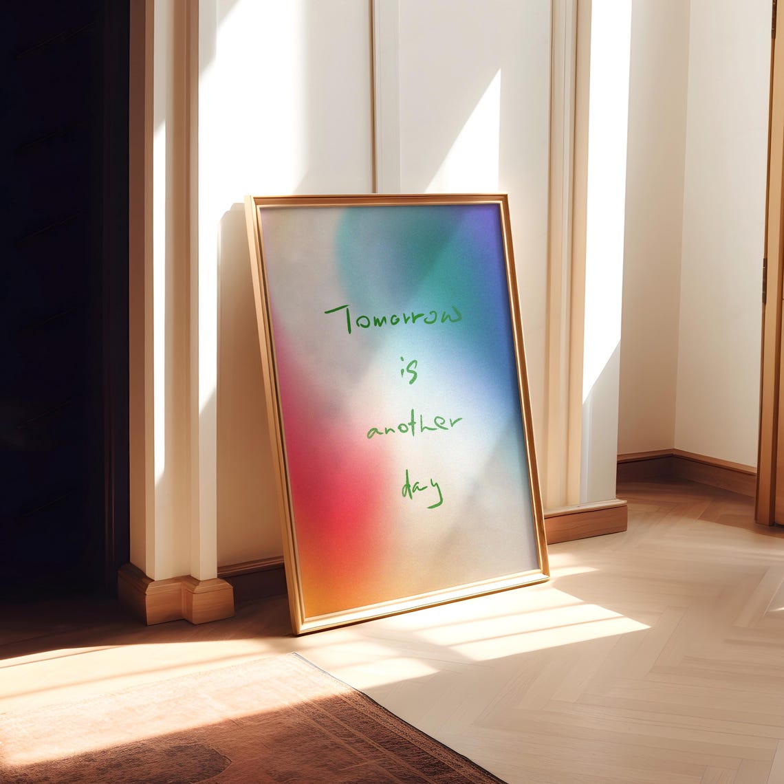 Tomorrow Is Another Day Handwritten Gradient Quote Uplifting Poster