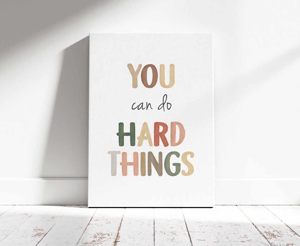 You Can Do Hard Things Affirmation Classroom Decor Art Print - Image 5