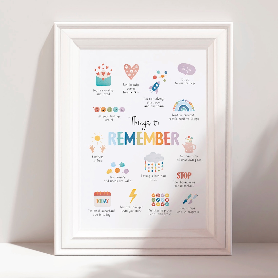 Things To Remember Positive Affirmations Art Print - Image 5