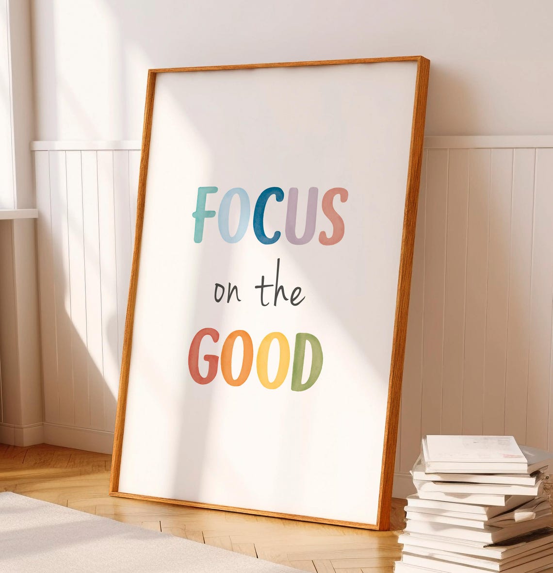 Focus On The Good Watercolor Positivity Quote Mindful Home Poster - Image 7