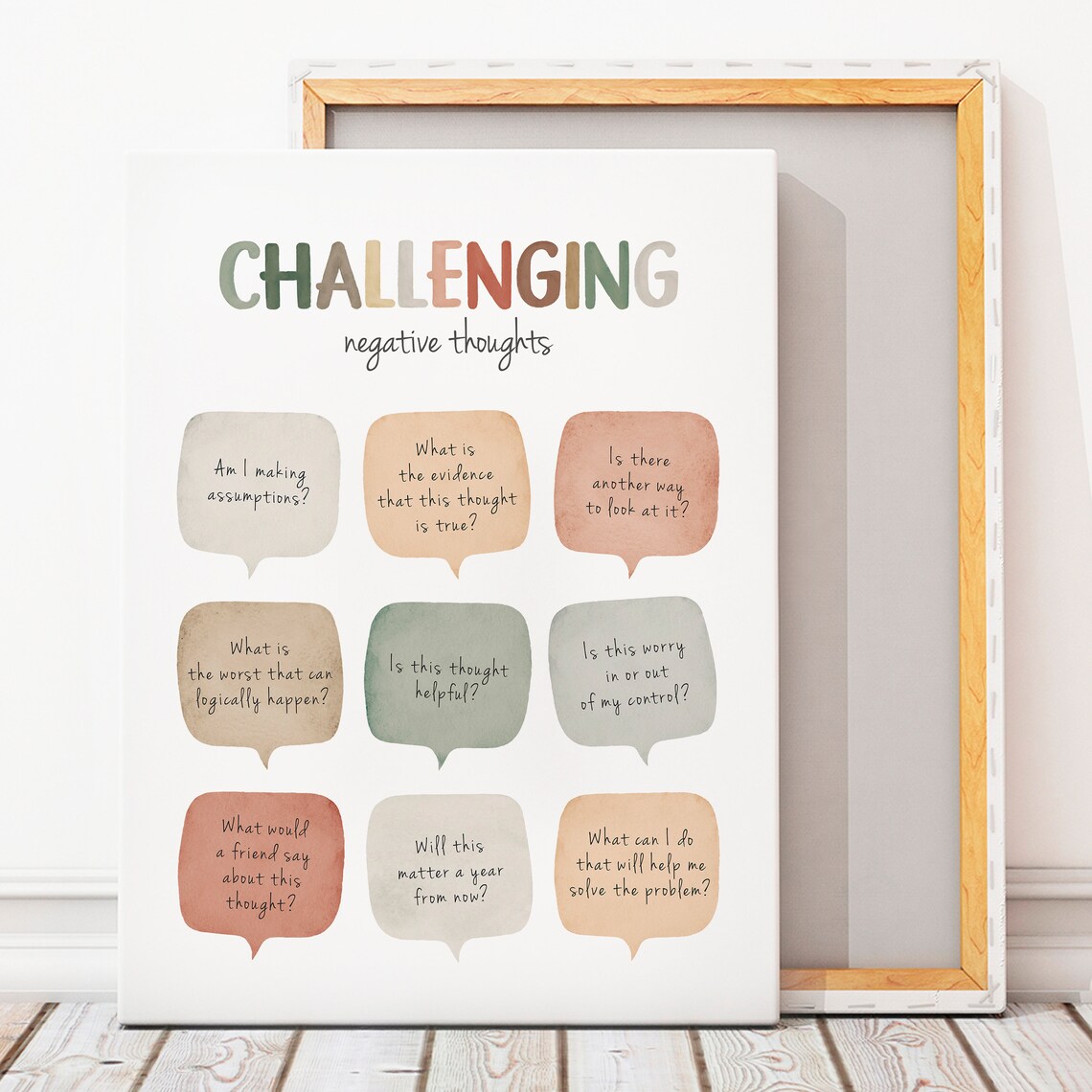 Cognitive Behavioral Therapy Poster, Counselor Office Decor