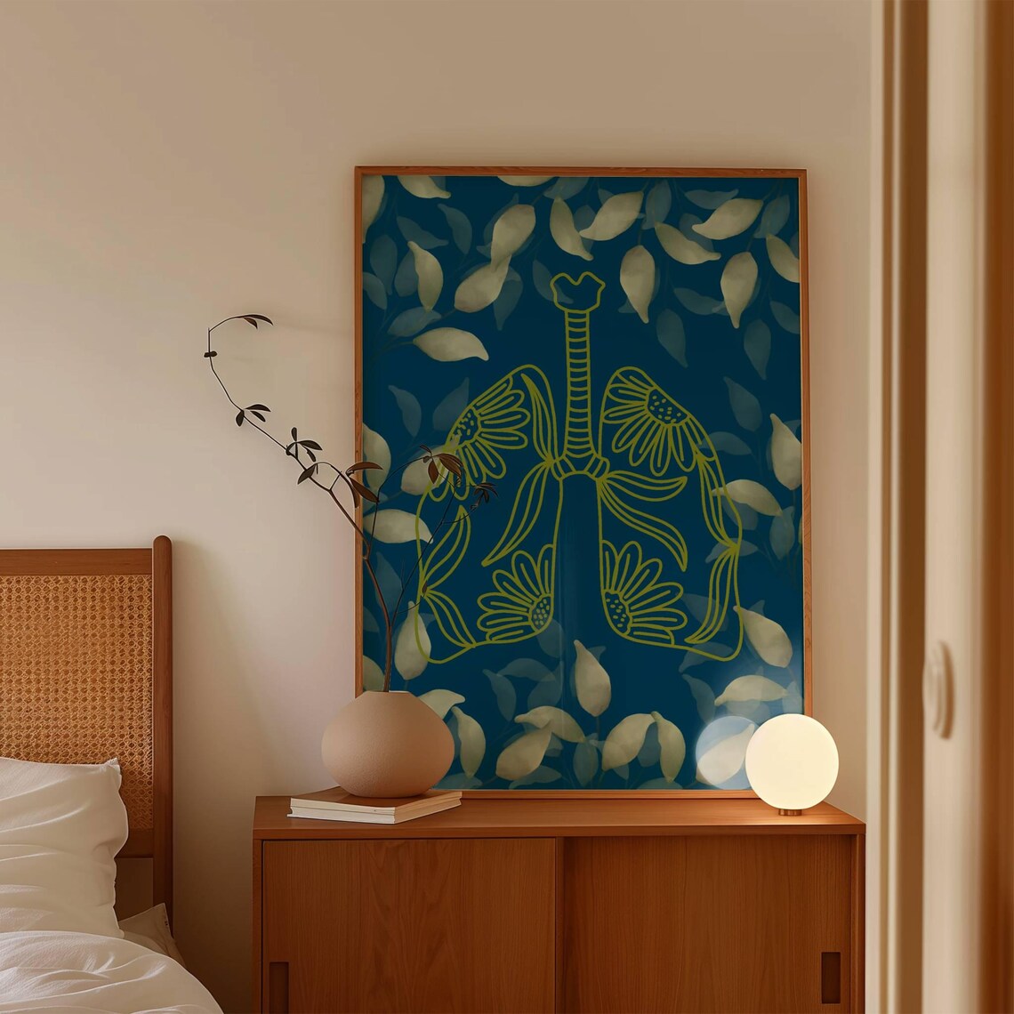Anatomical Lungs Watercolor Art Print, Medical Decor - Image 2