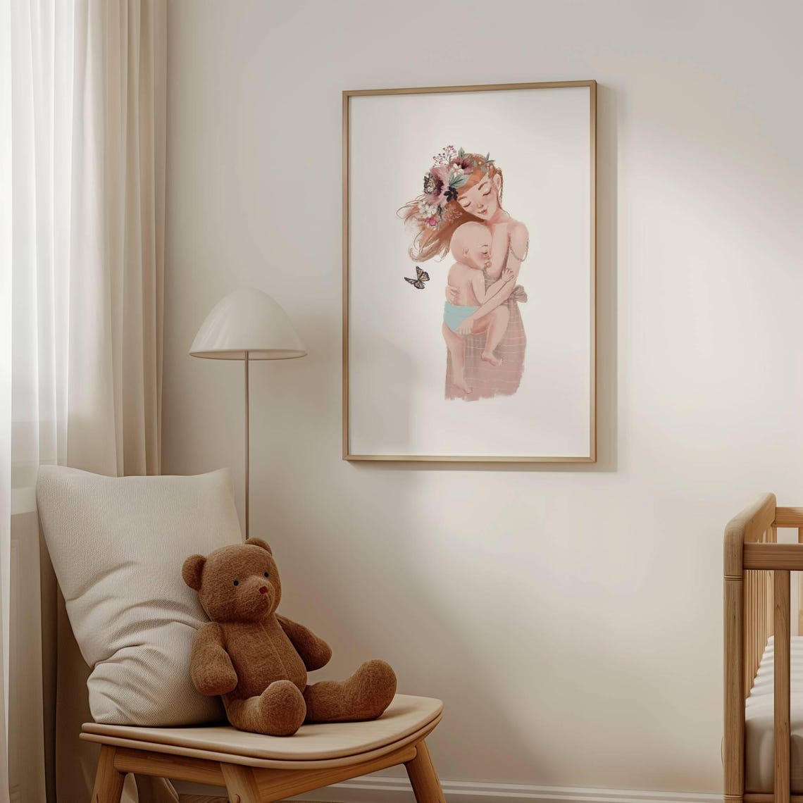 Mother And Baby Art Print Mom And Child Art Print Mother And Child Wall Art Nursery Decor Pregnancy Art Obgyn Gift Midwife Gift Pregnancy - Image 3