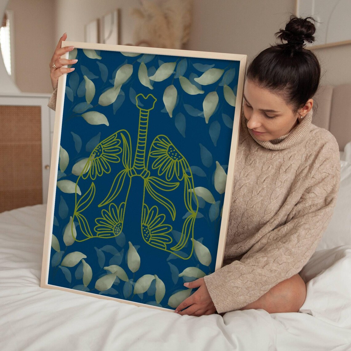 Anatomical Lungs Watercolor Art Print, Medical Decor - Image 4