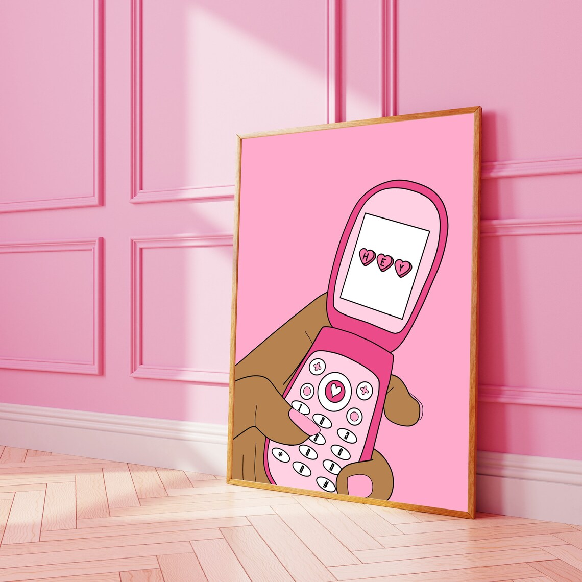 Y2K Flip Phone Art Print, Cute 2000s Style