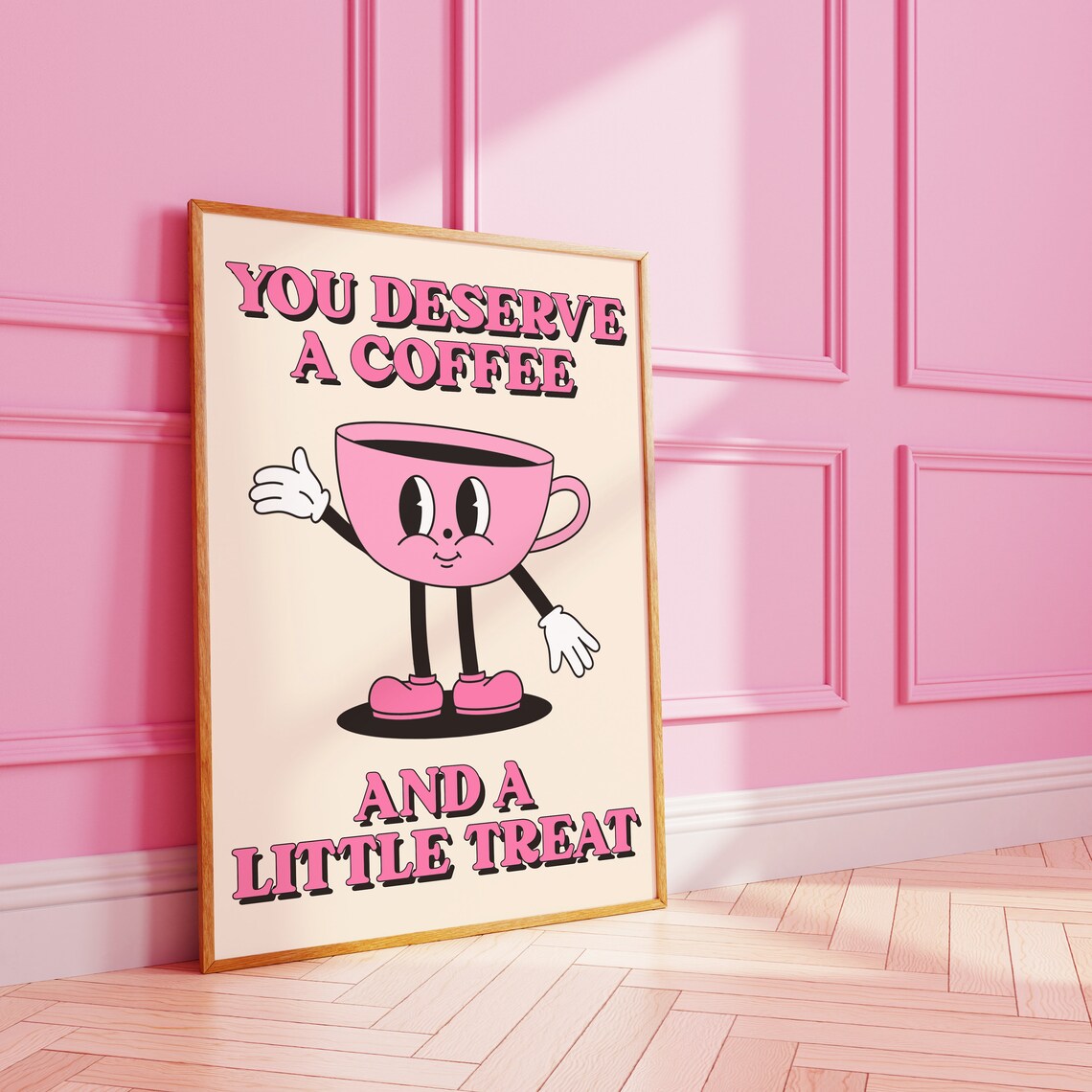 Coffee And A Little Treat Art Print, Kitchen Wall Art