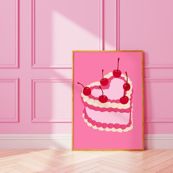 Love Heart Cake Sweet Candy Art Print