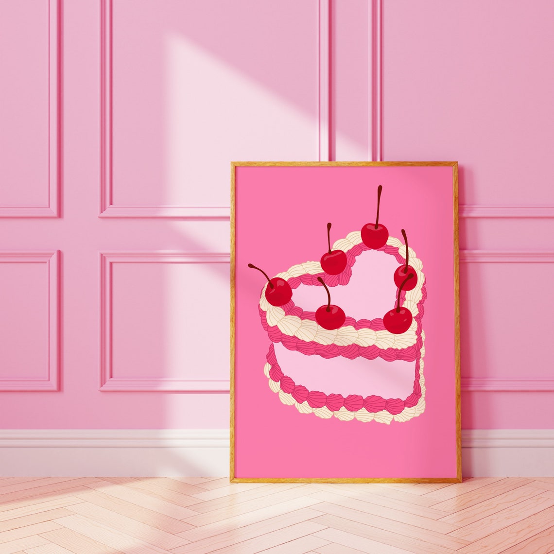 Love Heart Cake Sweet Candy Art Print