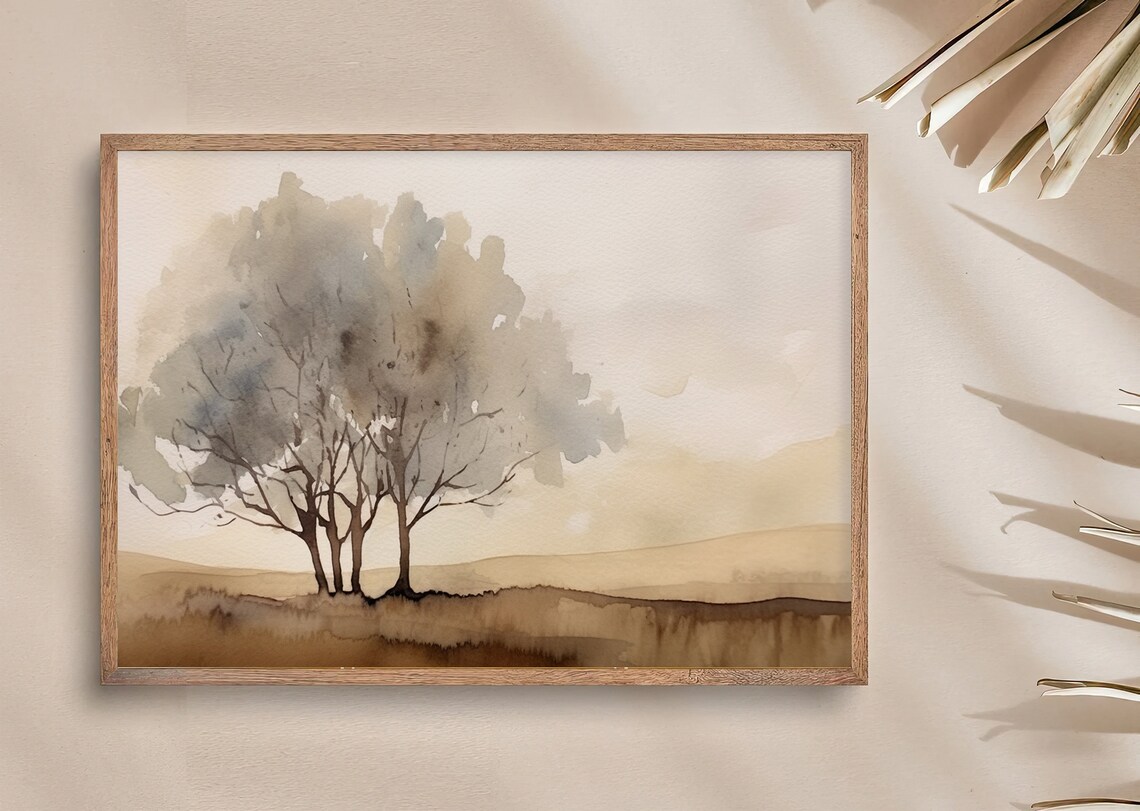 Abstract Tree Landscape Watercolor Art Print - Image 3