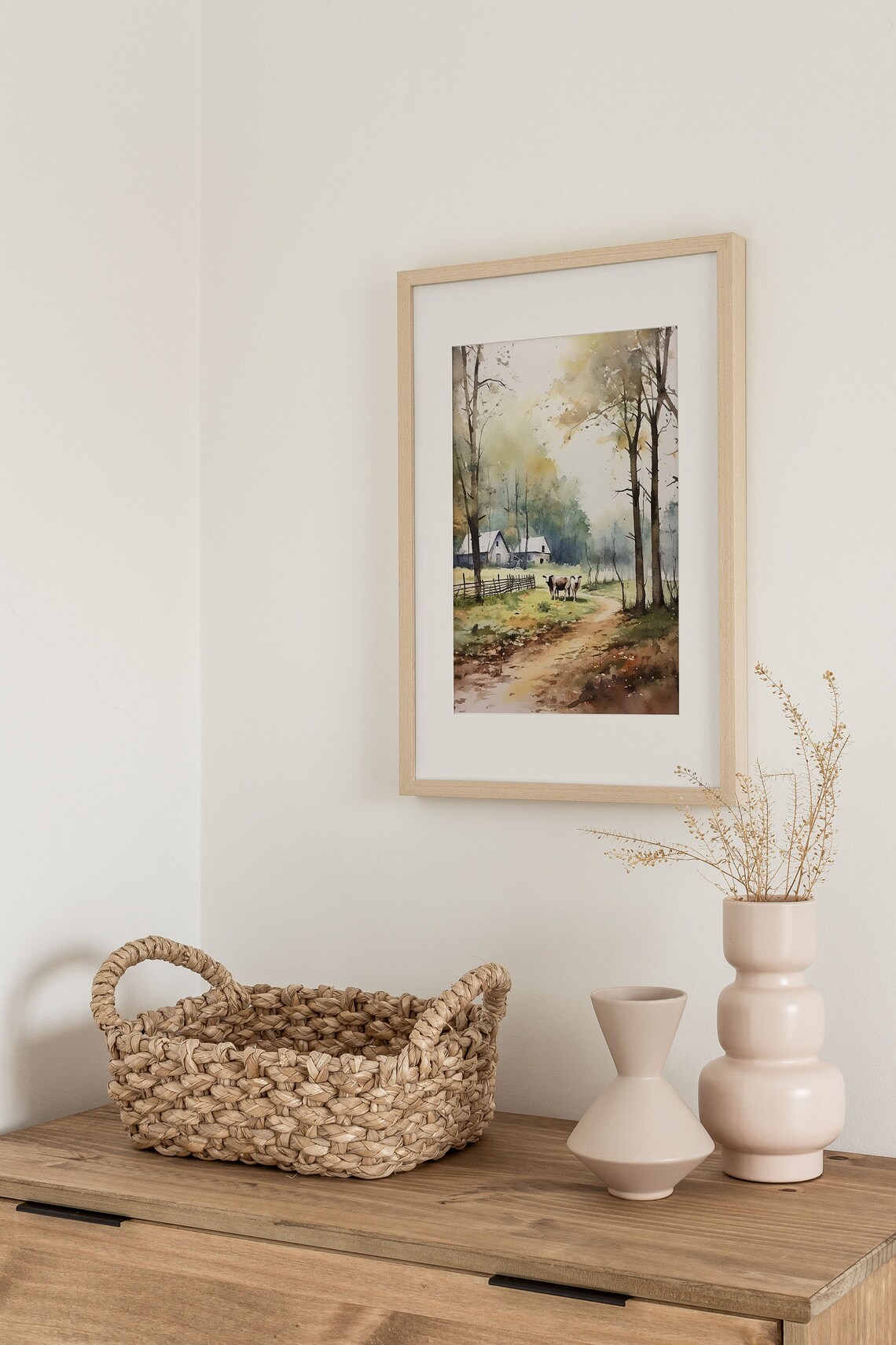 Berkshires Farm Scene Watercolor Art Print - Image 2
