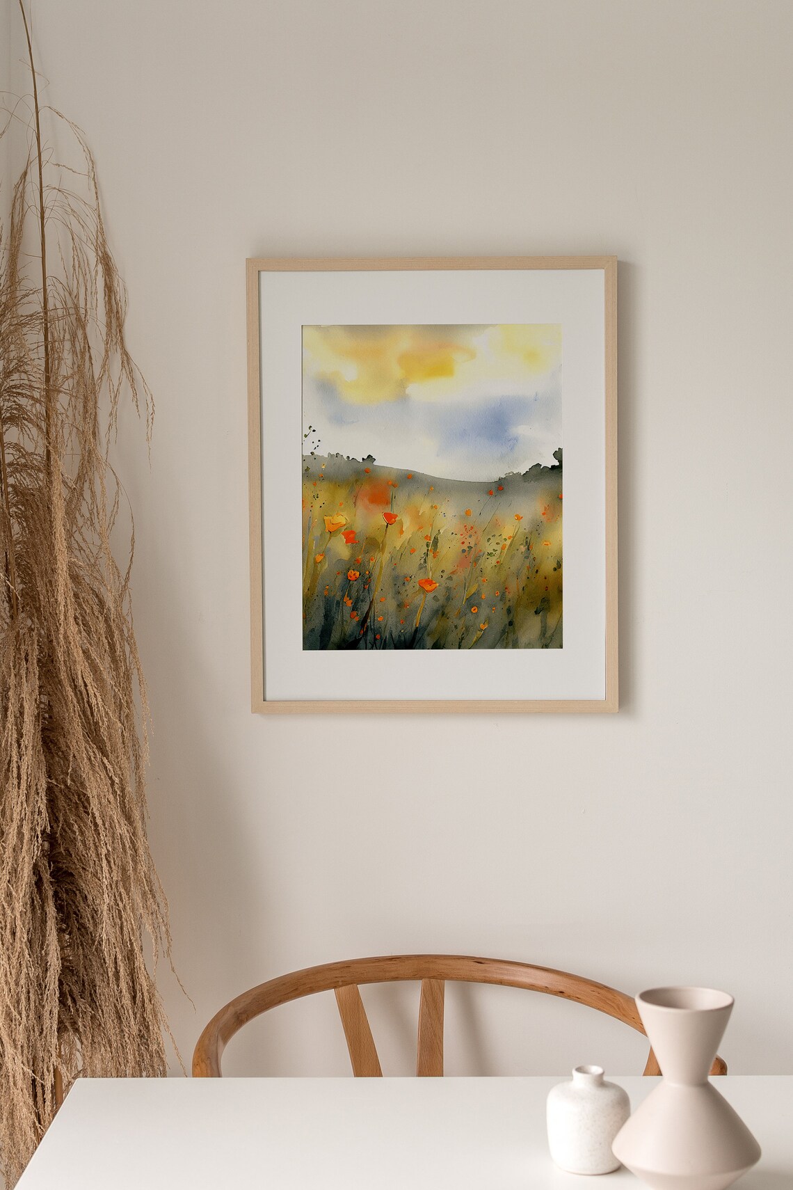 Poppy Watercolor Wildflowers Art Print, California Fields - Image 4