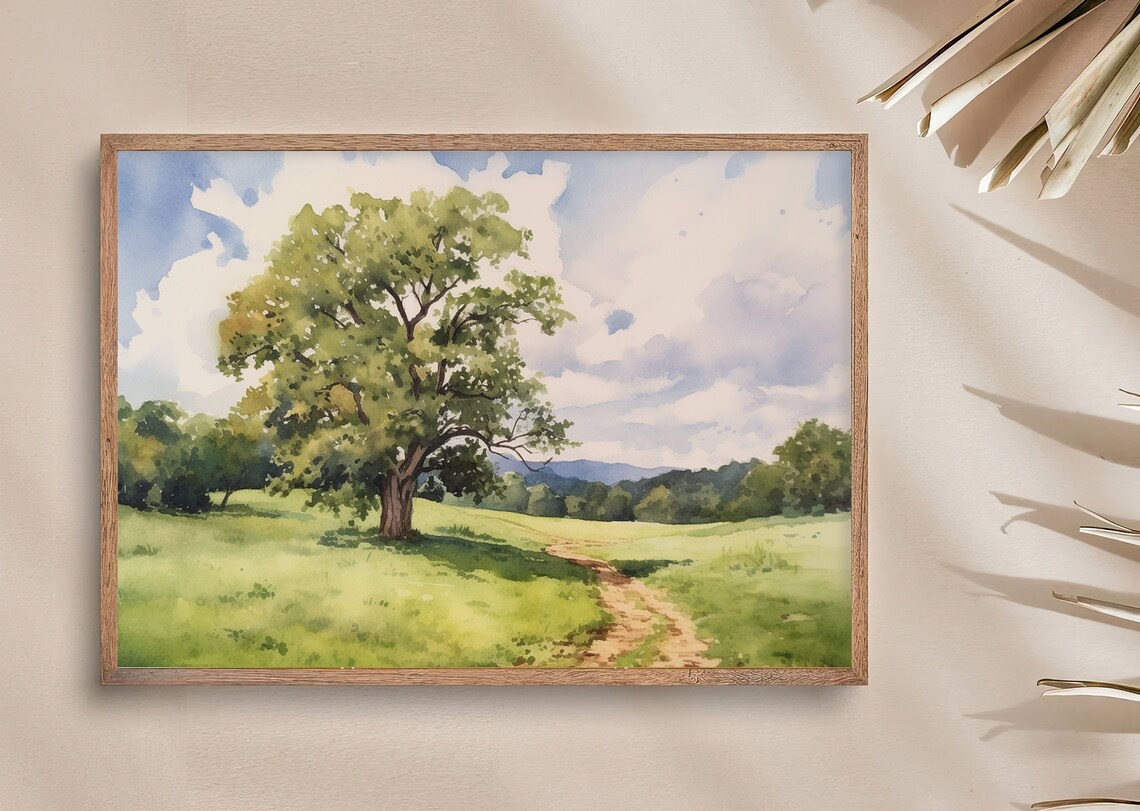 Oak Tree Watercolor Painting, Oak Alley Louisiana - Image 3