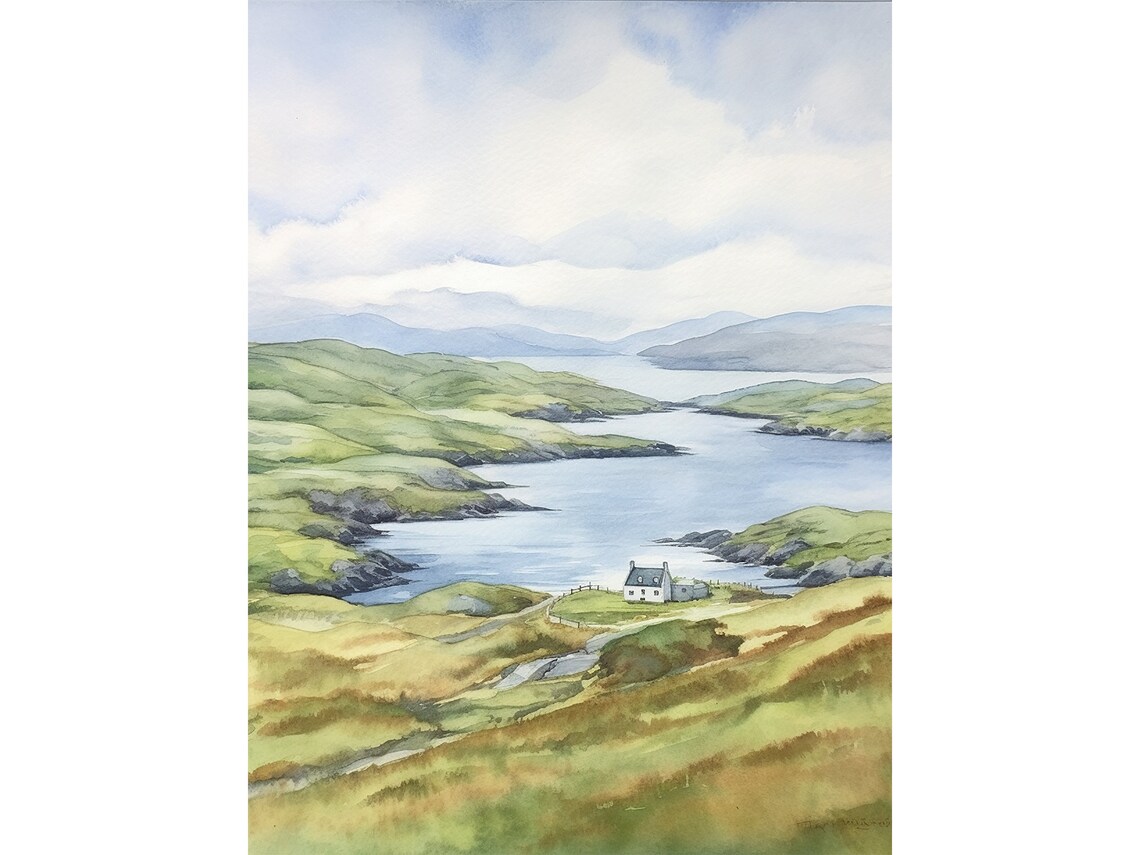 Ring Of Kerry Watercolor Art Print, Ireland Coast
