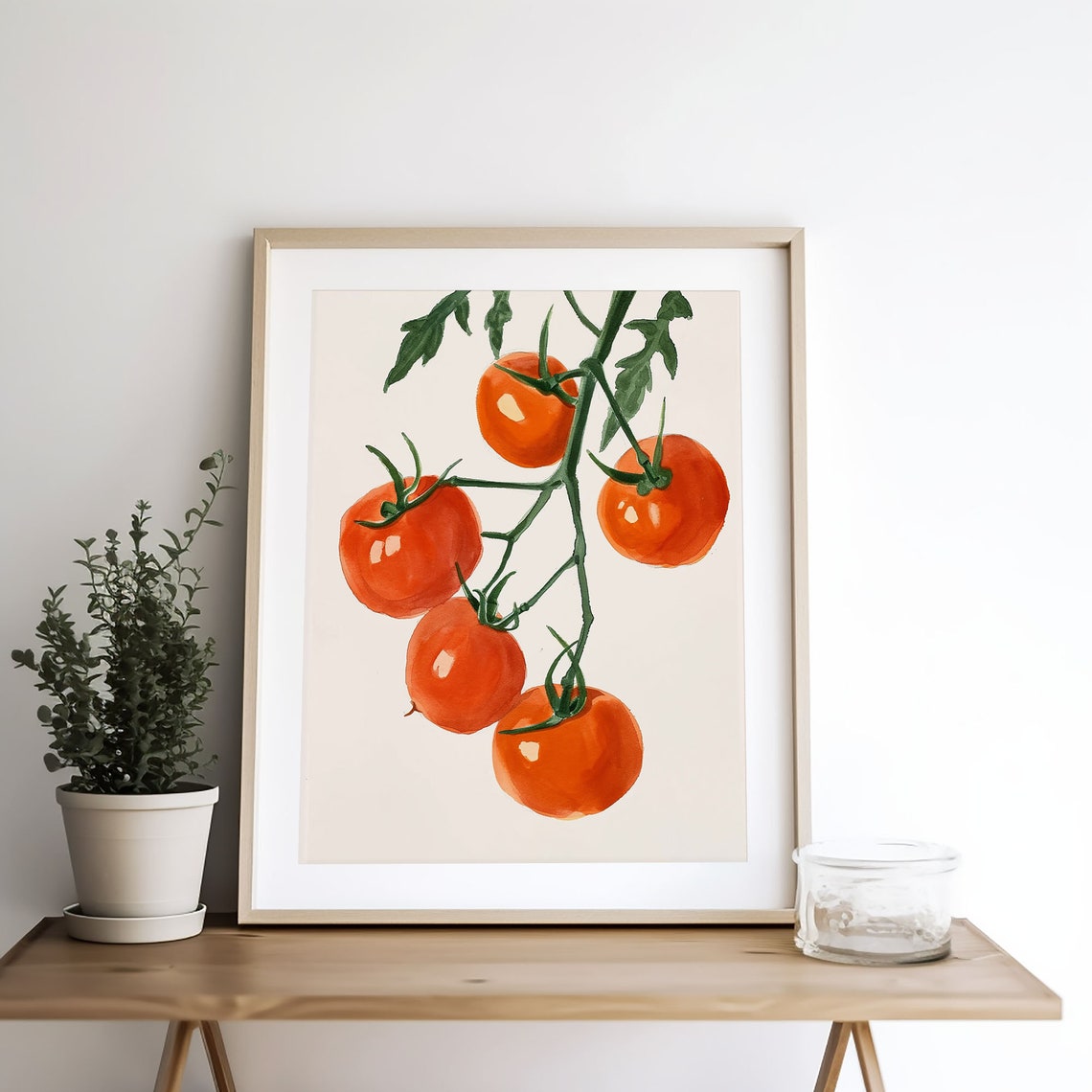 Vine Ripened Red Tomatoes in Bold Watercolor Botanical Poster - Image 3