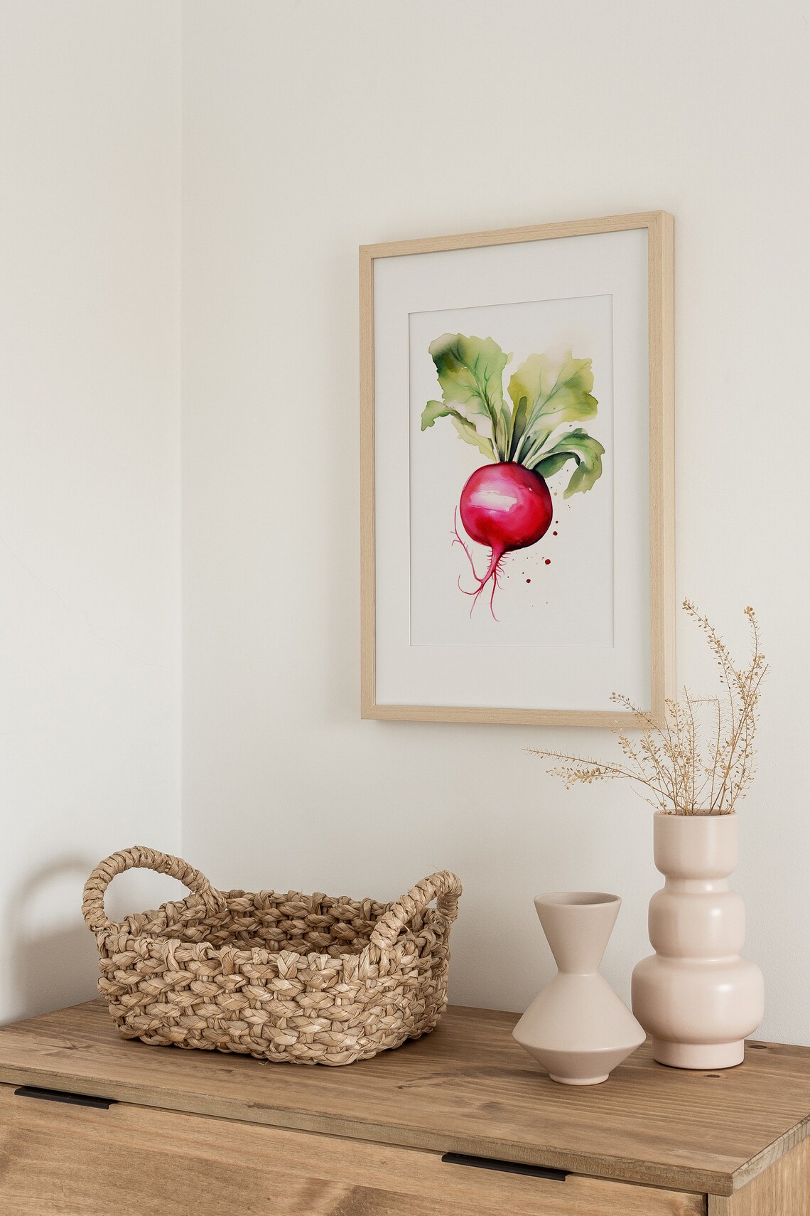 Radish Watercolor Painting, Rustic Farmhouse Art Print - Image 4