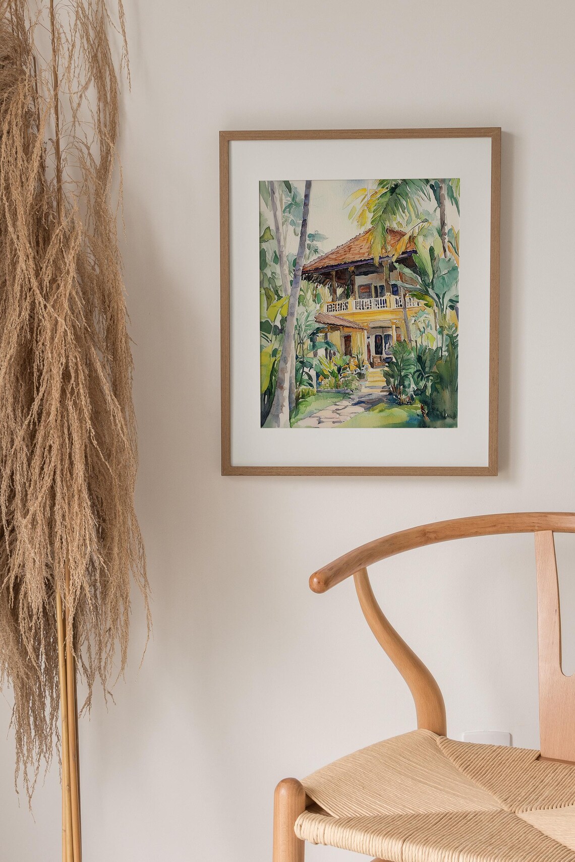 Bali Island Watercolor Travel Poster, Tropical Garden - Image 2