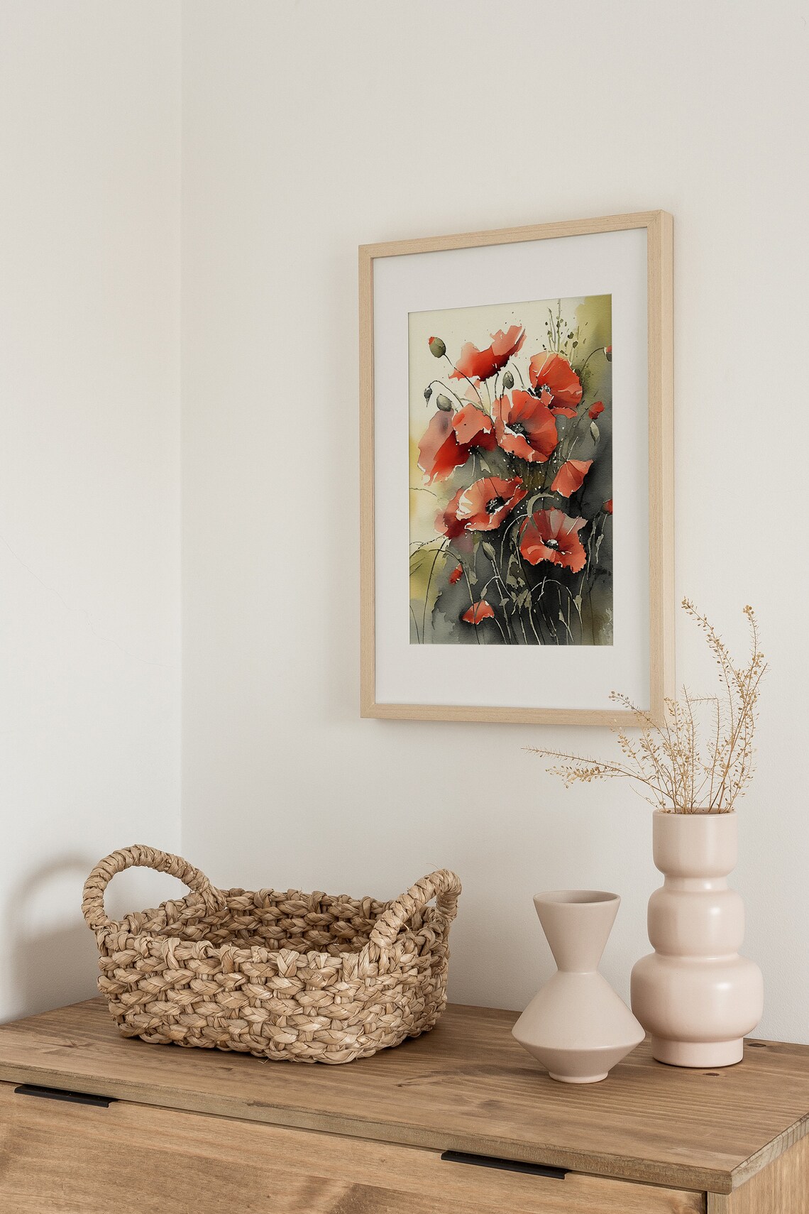 Poppy Print, Original Watercolor Floral Poster - Image 3