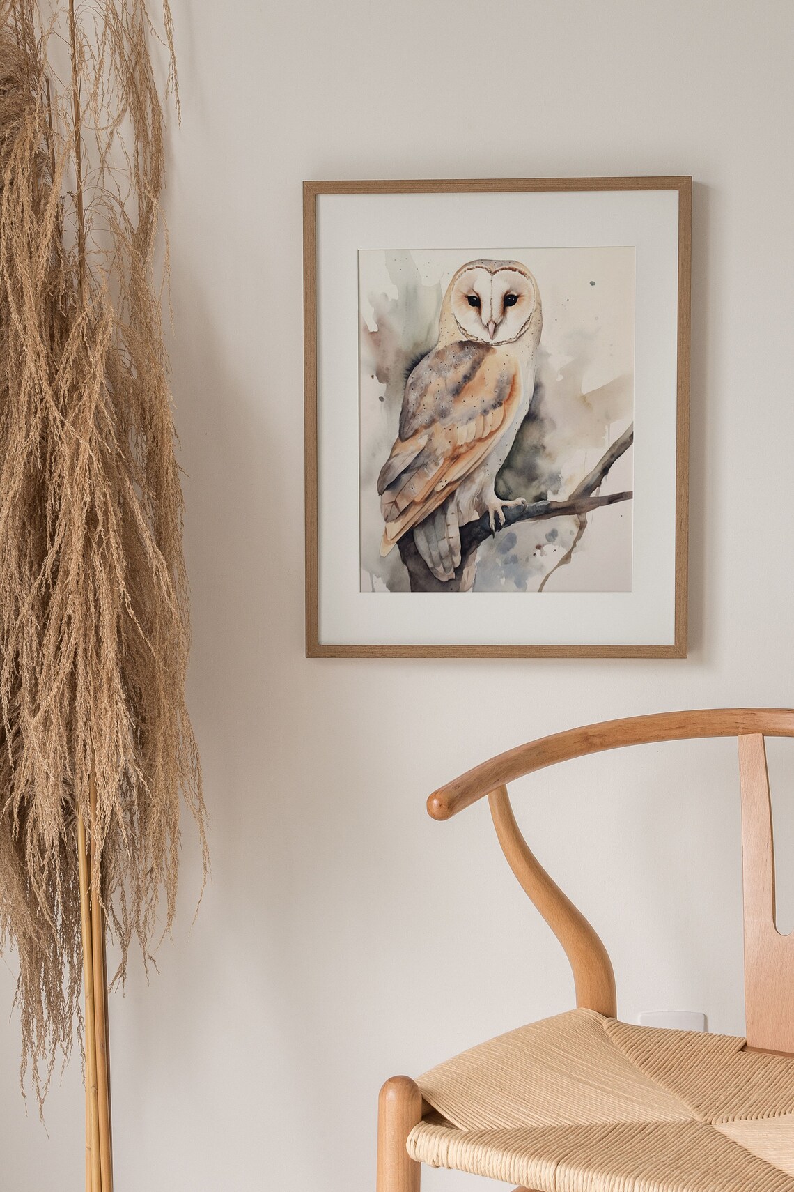 Barn Owl Watercolor Art Print, Farmhouse Decor - Image 5