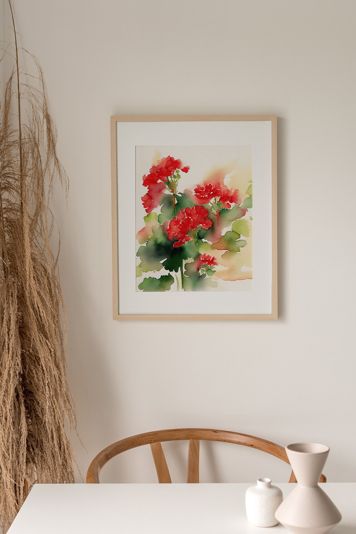 Geranium Botanical Watercolor Flowers Art Print - Image 2