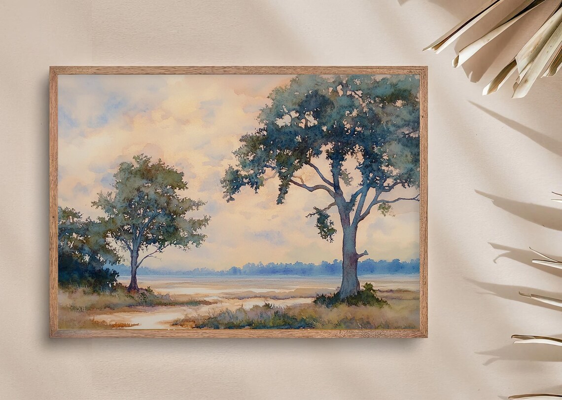Kiawah Island Marsh Lowcountry Wetland Dawn Watercolor Poster - Image 3