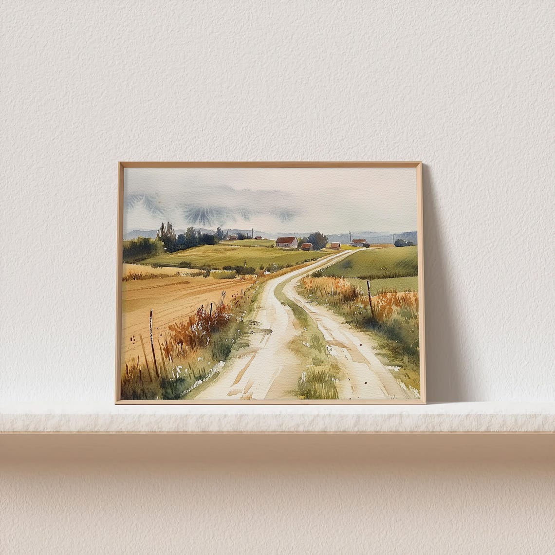 Kansas Painting Country Road Watercolor Art Print Countryside Landscape Print Farm Wall Art Farmhouse Wall Decor - Image 2