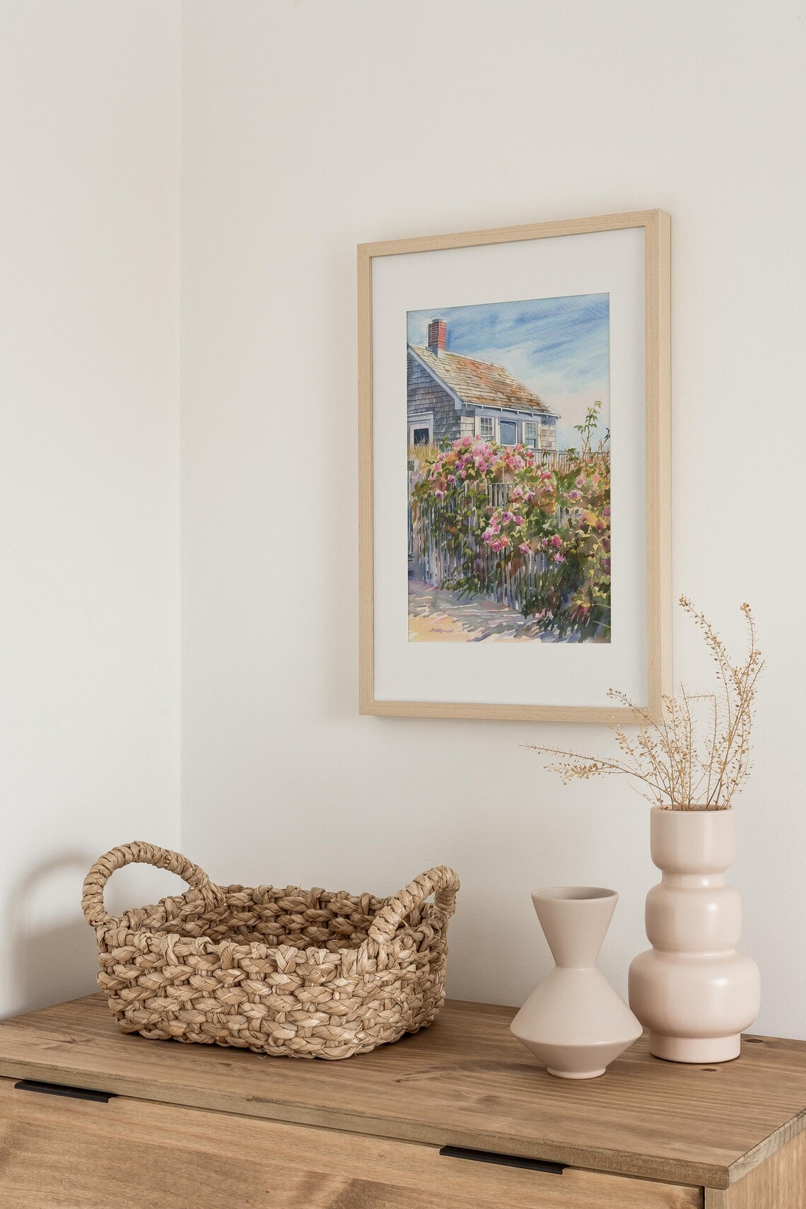 Beach House Painting Cape Cod Watercolor Art Print - Image 2