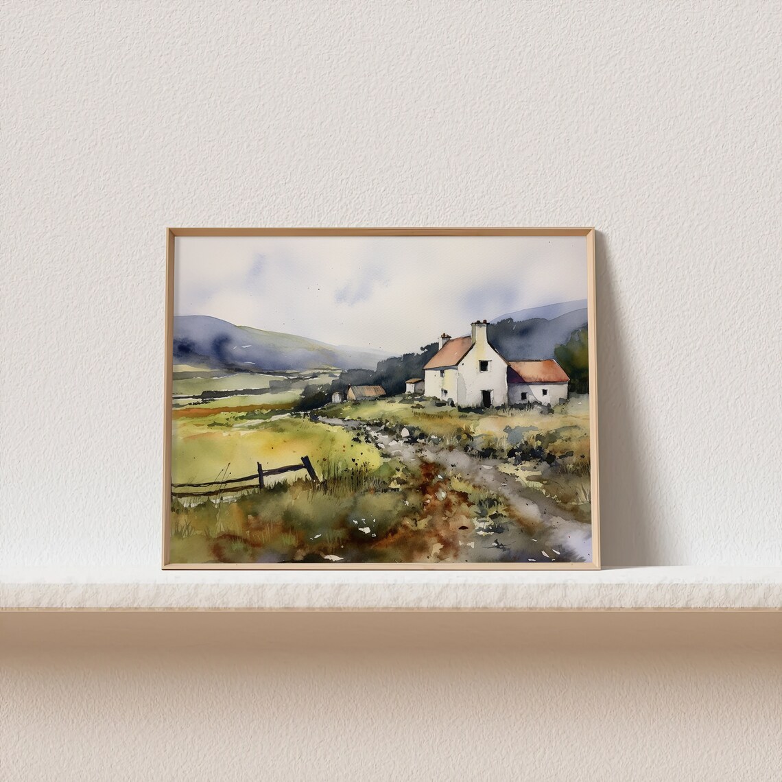 North Wales Watercolor Mountain Landscape Art Print - Image 2