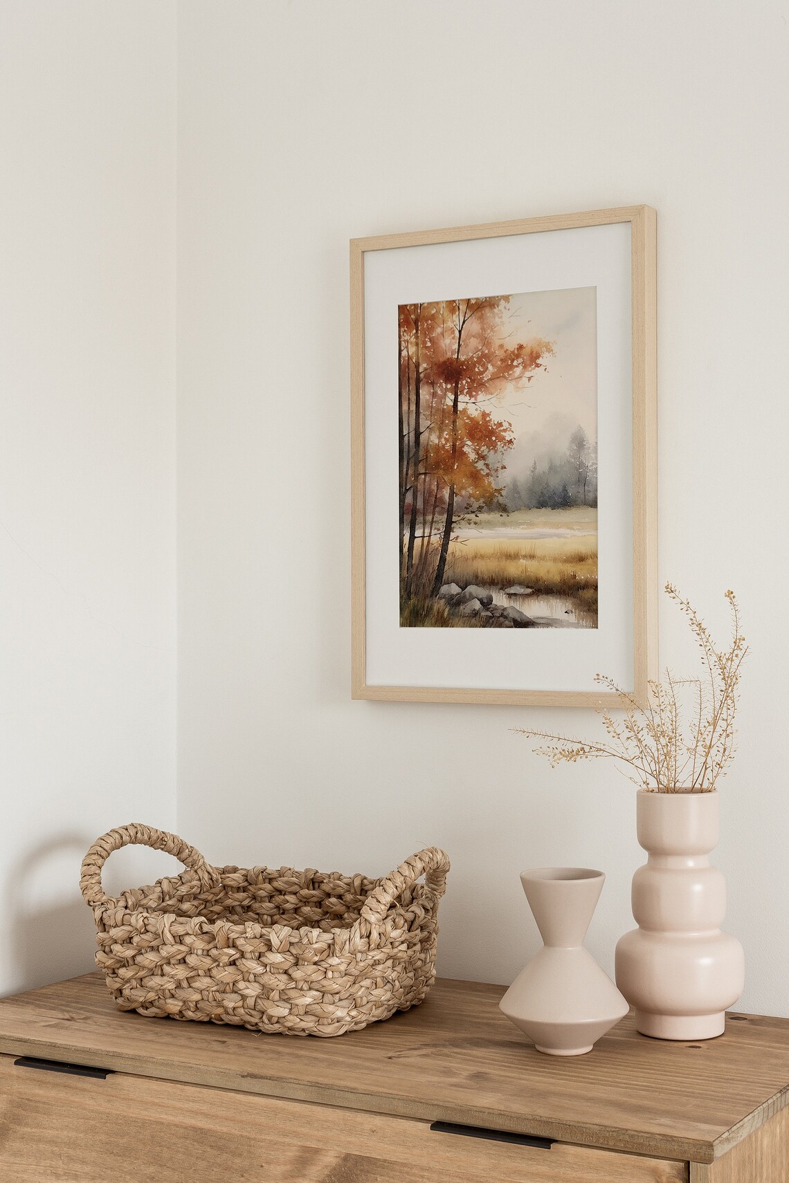 Autumn Fields Watercolor Art Print, Palouse Landscape - Image 2