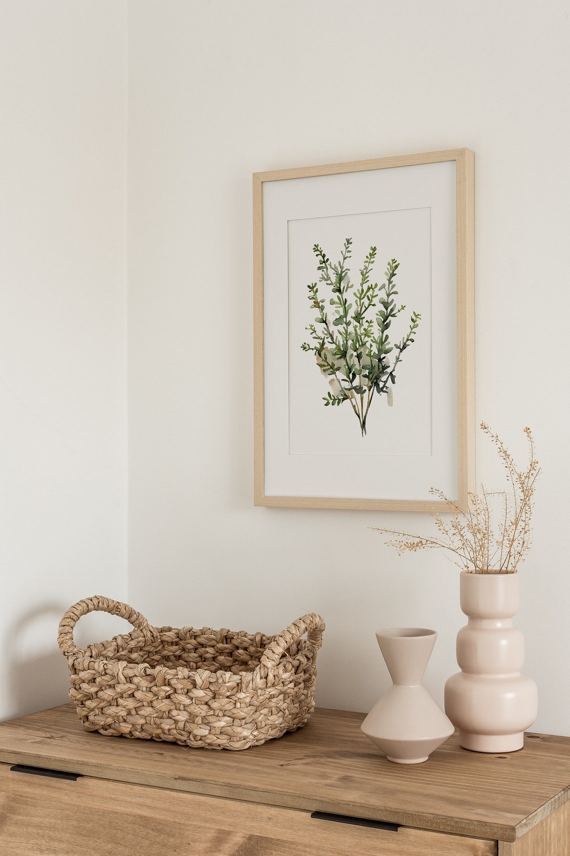 Thyme Herb Watercolor Minimalist Botanical Kitchen Green Poster - Image 4