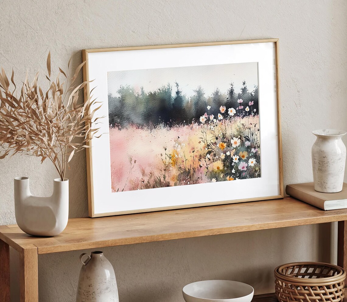 Wildflowers Painting Gunnison Forest Watercolor Art Print - Image 2