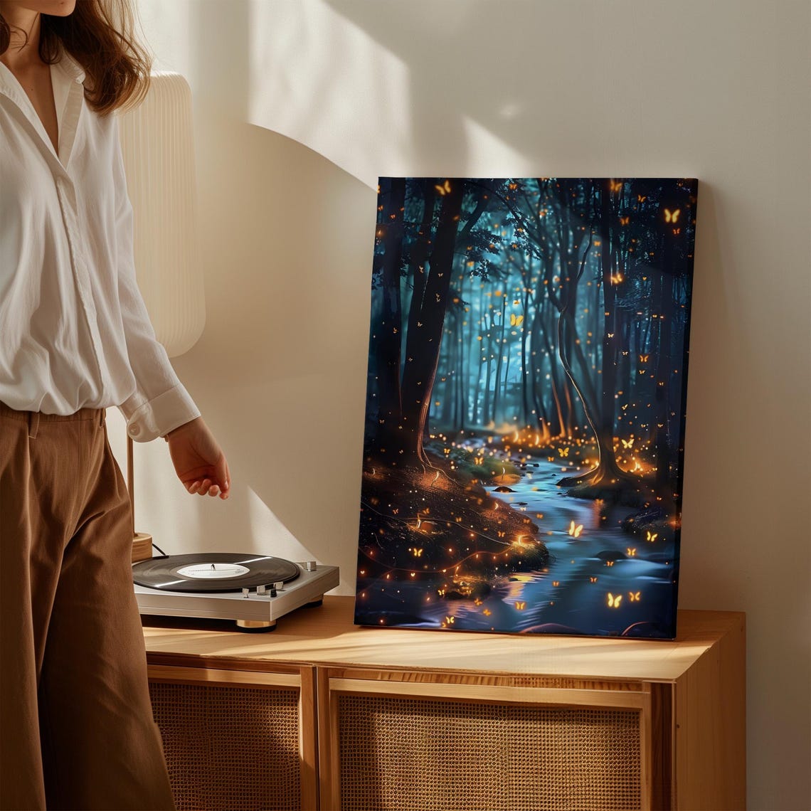 Enchanted Forest Art Print Butterflies Wall Art Large Mystical Forest Wall Art For Kids Room - Image 2