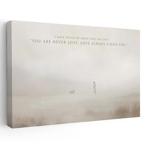 Lost Sheep Shepherd Bible Quote Minimalist Typography Canvas Poster