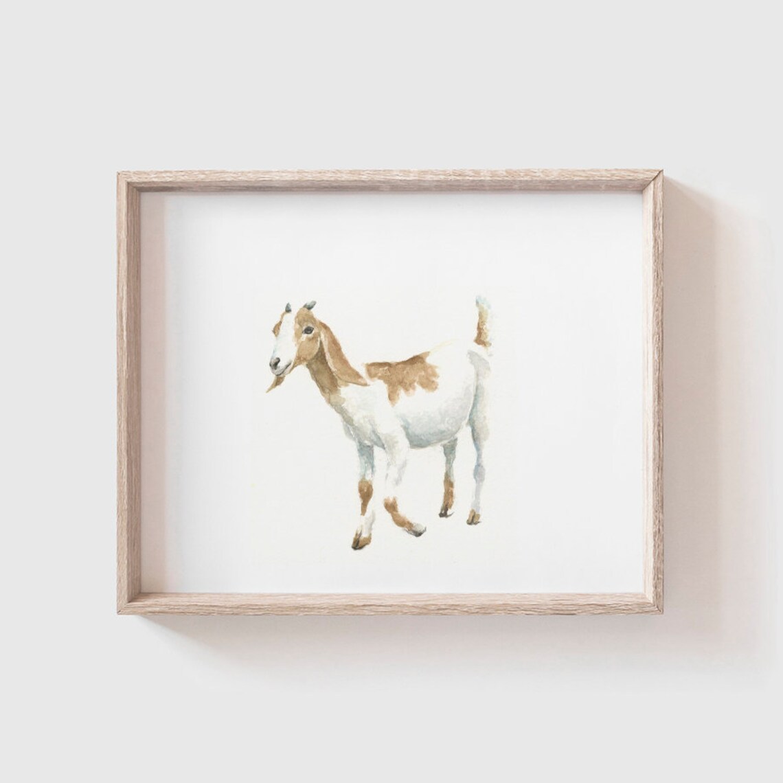 Goat Watercolor Baby Animal Art Print, Baby Room