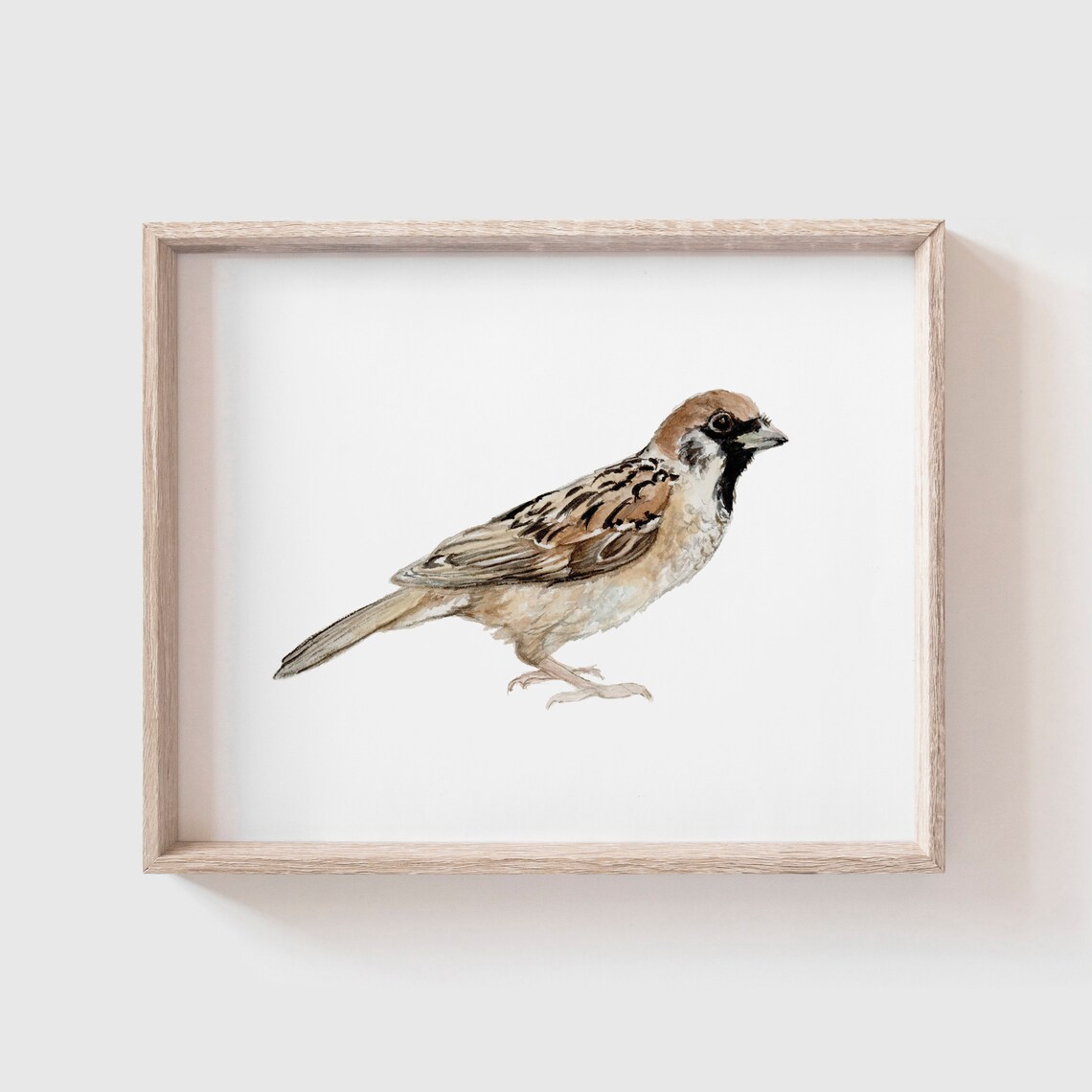 Sparrow Watercolor Art Print, Home Decor