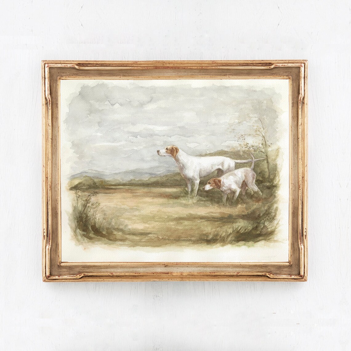 English Pointer Dog Impressionistic Art Print
