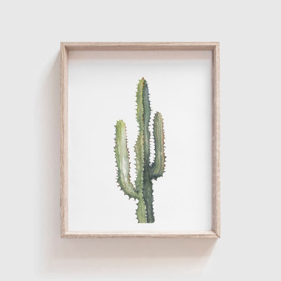 Spikey Cactus No. 1 Art Print, Southwestern Watercolor
