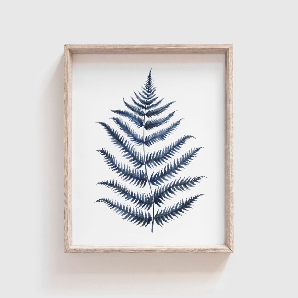 Blue Fern No. 1 Watercolor Botanical Art Print