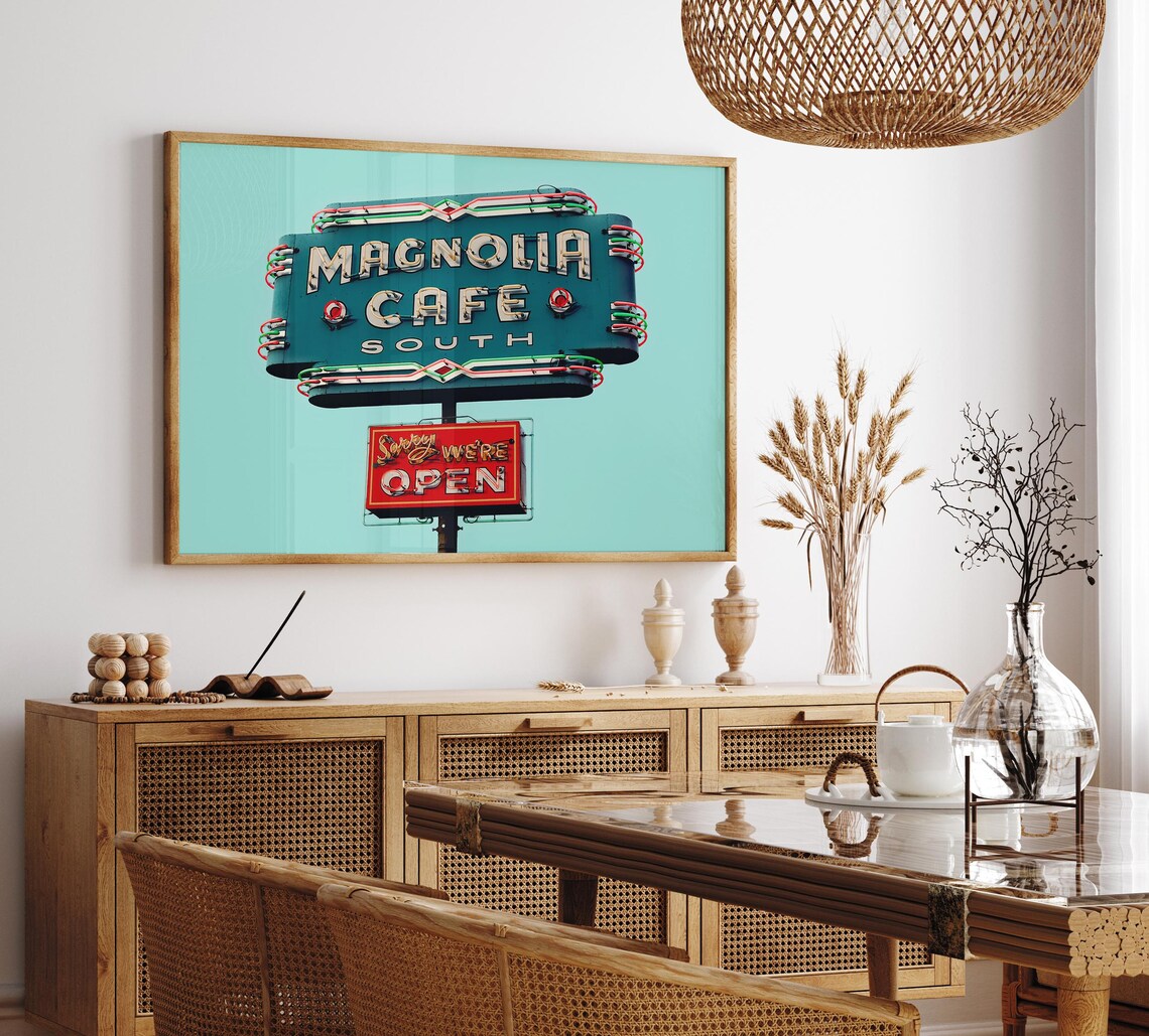 Mid-Century Modern Cafe Sign, Vintage Art Print - Image 3