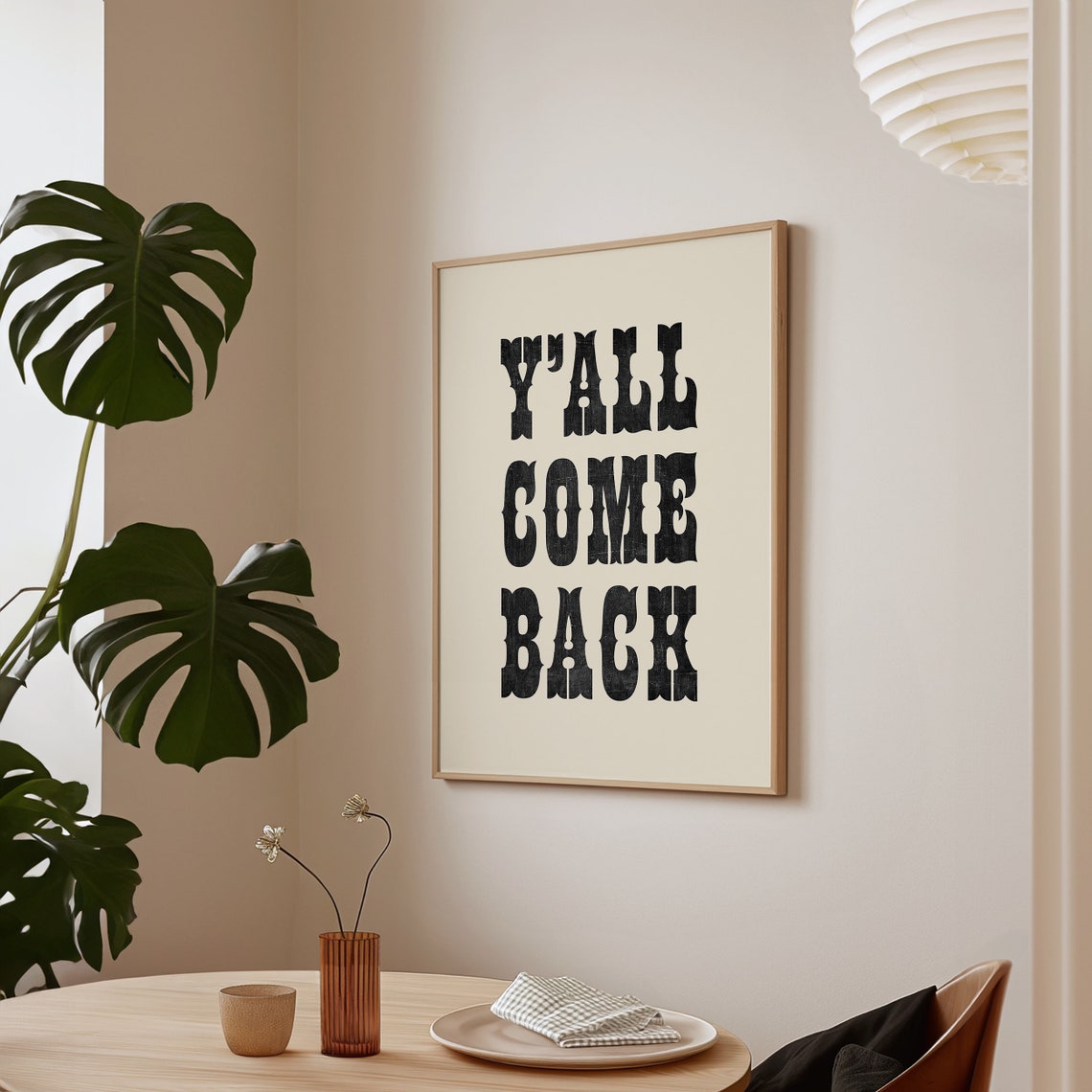 Yall Come Back Western Bold Lettering Entryway Retro Quote Print - Image 2