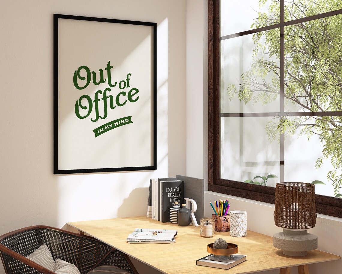 Out Of Office Retro Office Decor Art Print - Image 3