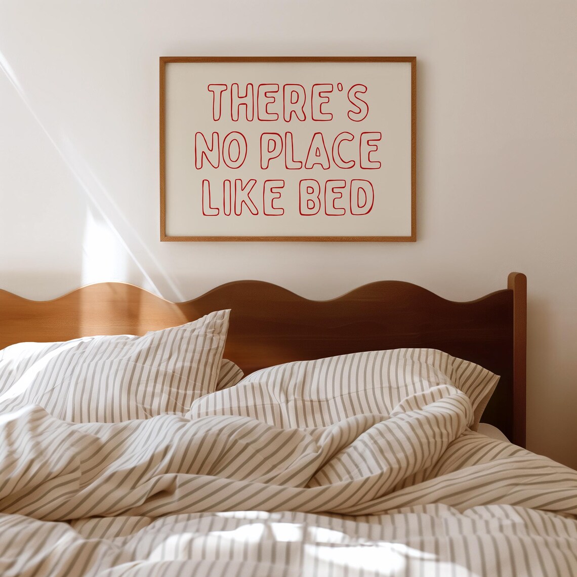 There's No Place Like Bed Bedroom Wall Art Print - Image 2