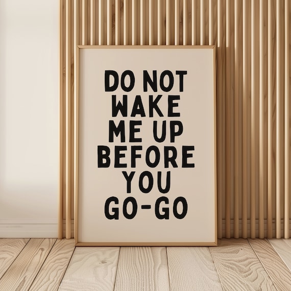 Do Not Wake Me Up Wall Art Print Funny Couples Bedroom Decor Minimalist Typography Poster A114