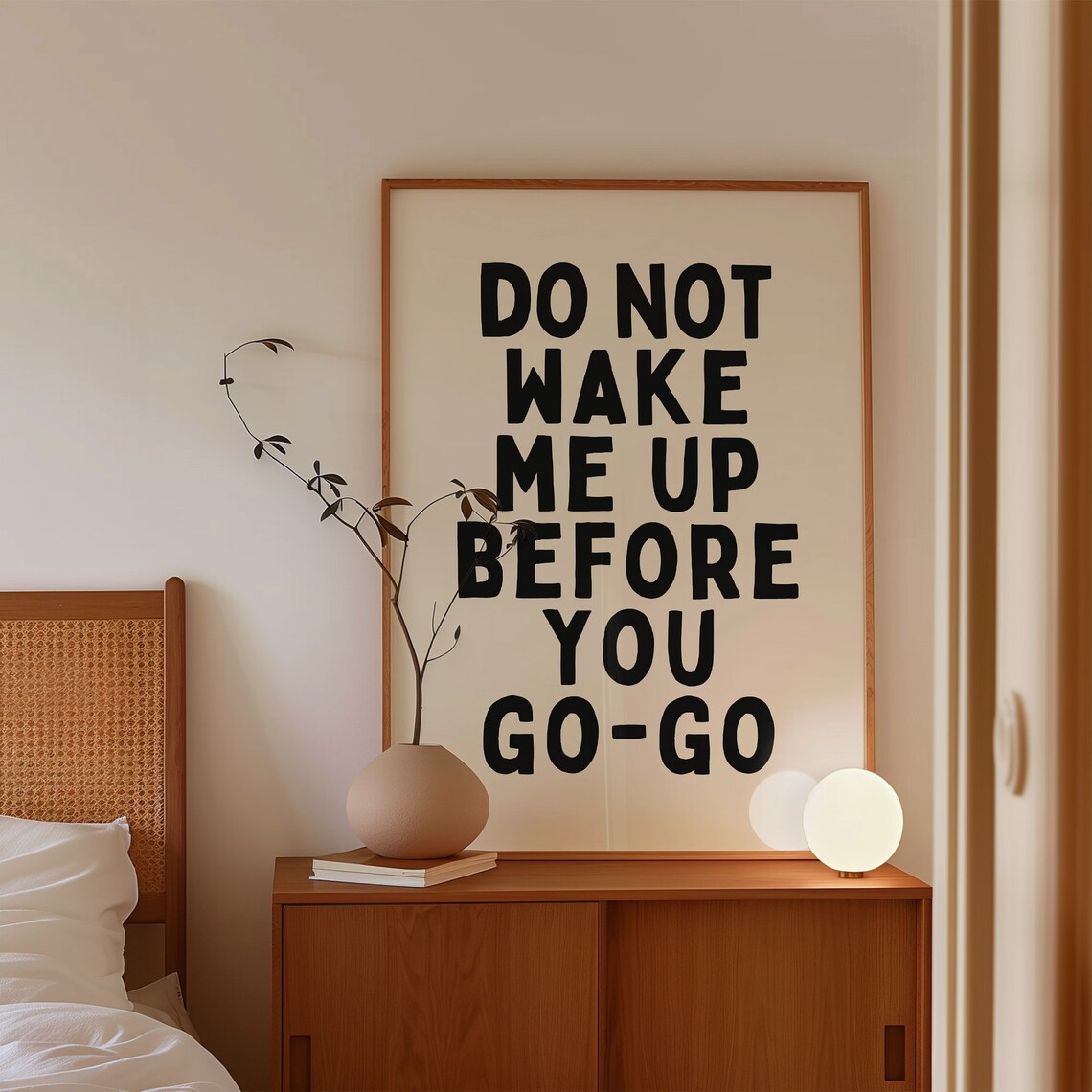 Do Not Wake Me Up Wall Art Print Funny Couples Bedroom Decor Minimalist Typography Poster A114 - Image 2