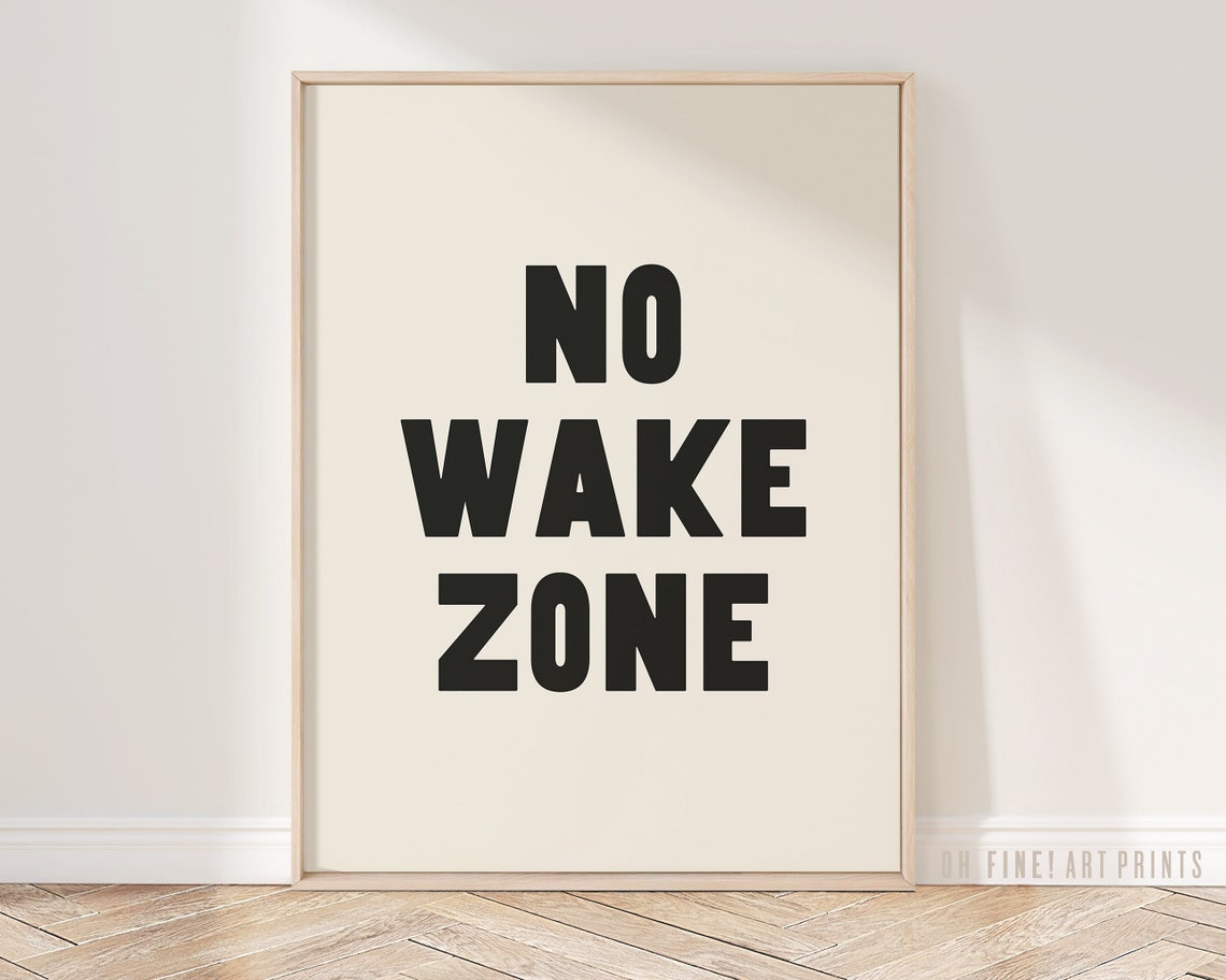 No Wake Zone Nautical Quote Typography Bold Black And Cream Poster - Image 3
