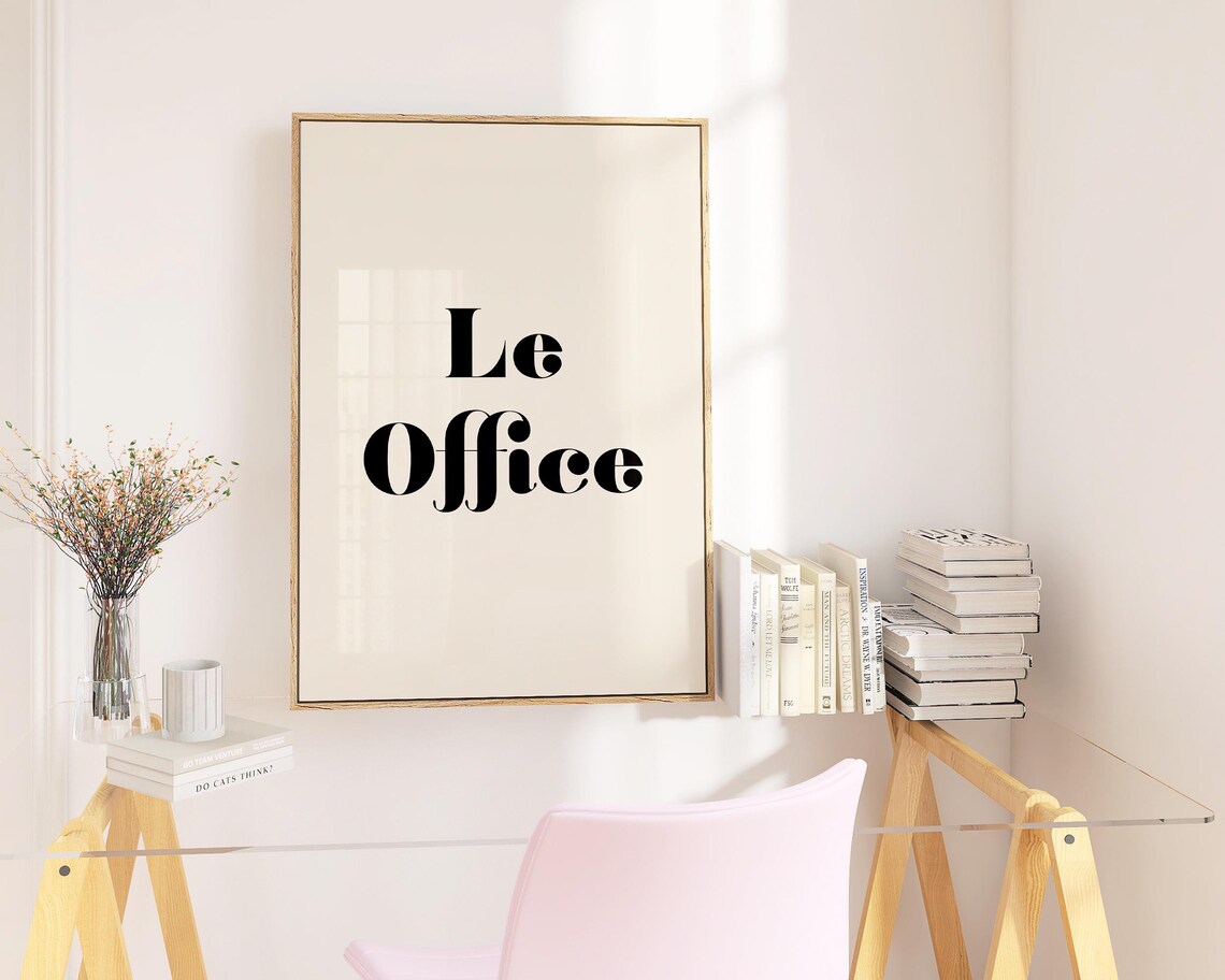Le Office Minimalist Retro Office Sign Art Print