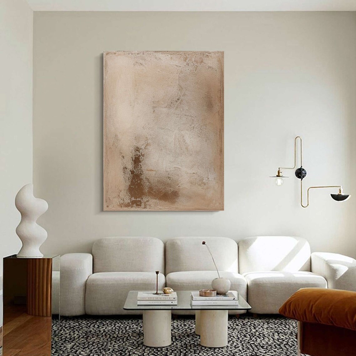 Beige Abstract Wabi-Sabi Art Print, Neutral Texture - Image 3
