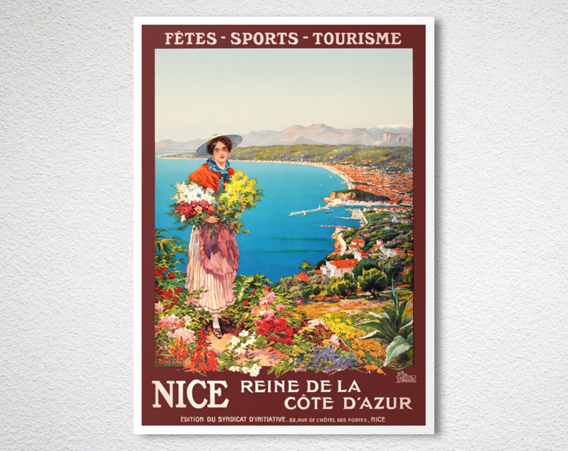 Nice Flower Seller Queen of the French Riviera Travel Poster - Image 2