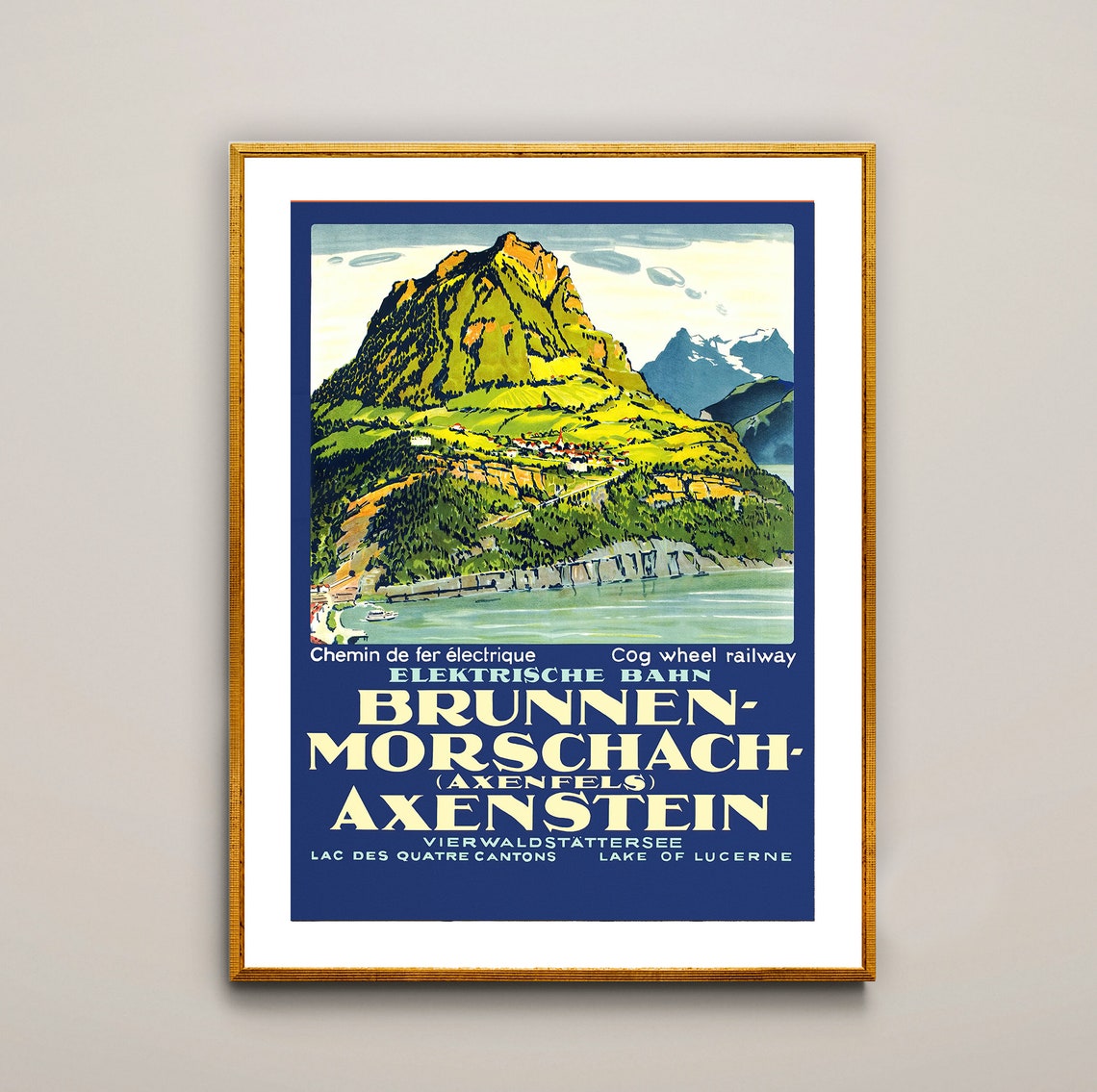 Brunnen Morschach Axenstein Cogwheel Railway Lake Lucerne Poster