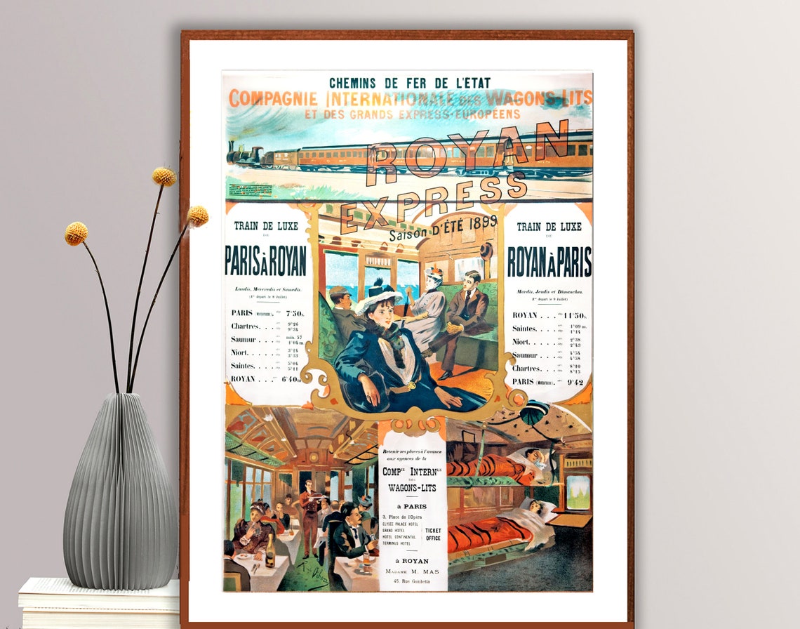 Royan Express 1899 Vintage French Luxury Train Travel Poster