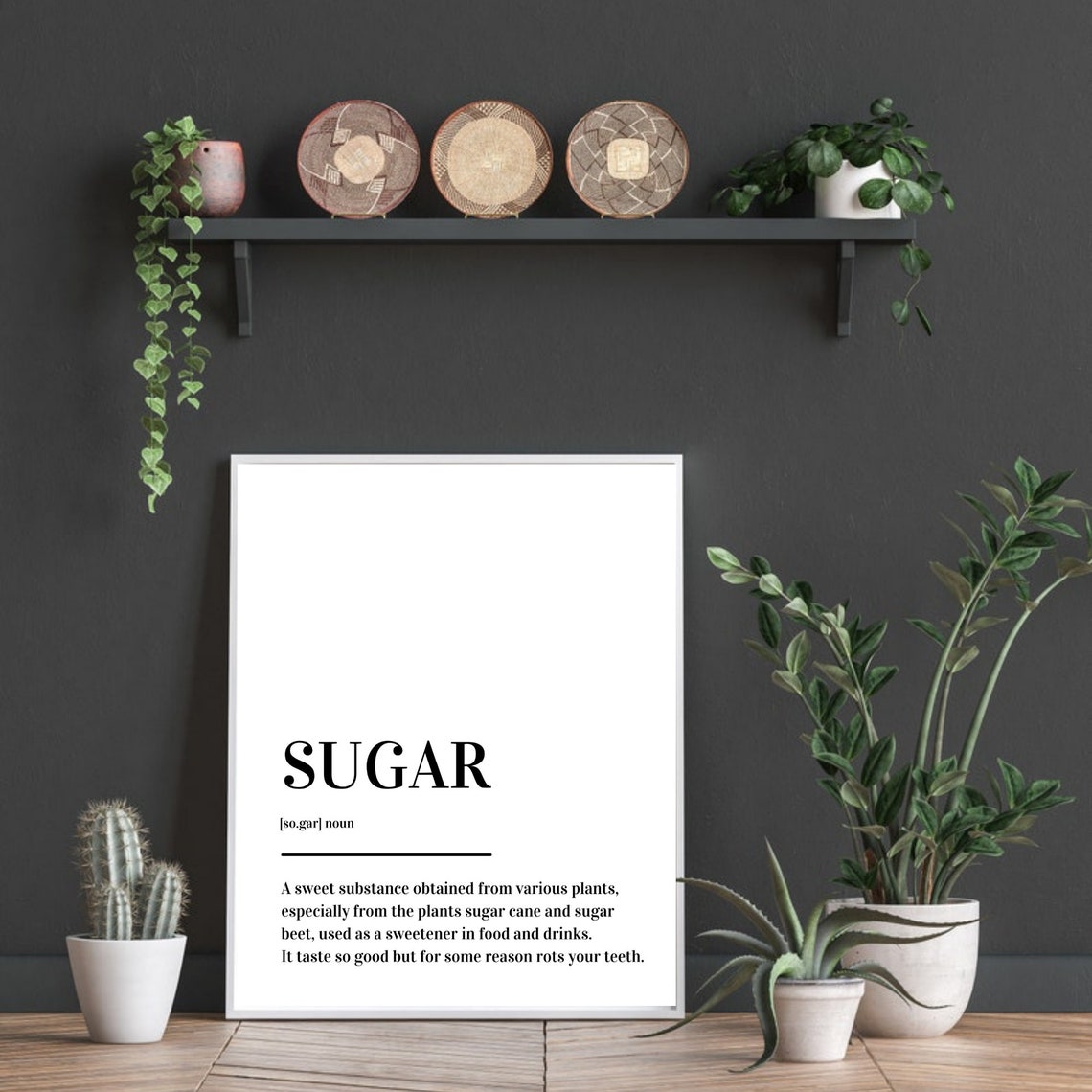 Sugar Definition Dictionary Style Typography Kitchen Quote Poster - Image 3